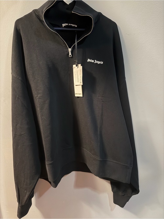 Palm Angels Other - Palm Angels Black Half-Zip Pullover with White Logo